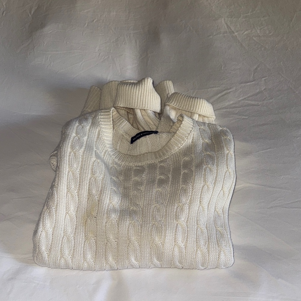 Brandy Melville Cream Cable Knit Sweater